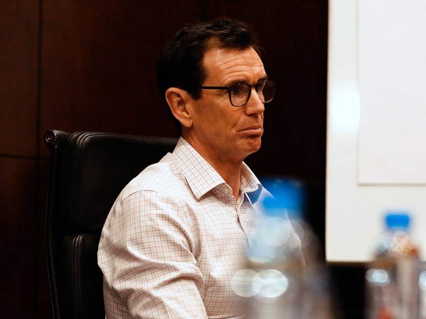 Ben Ikin discusses with the PNGRFL board.