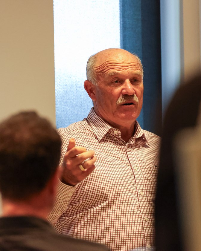 FOG Wally Lewis reflects with the group. 