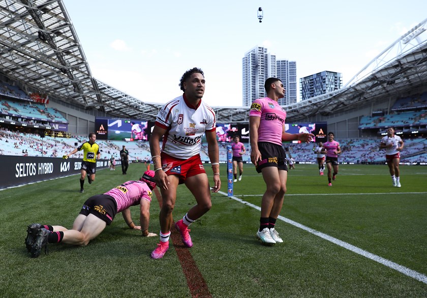 Joven Gyemore celebrates his victory. NRL Imagery.