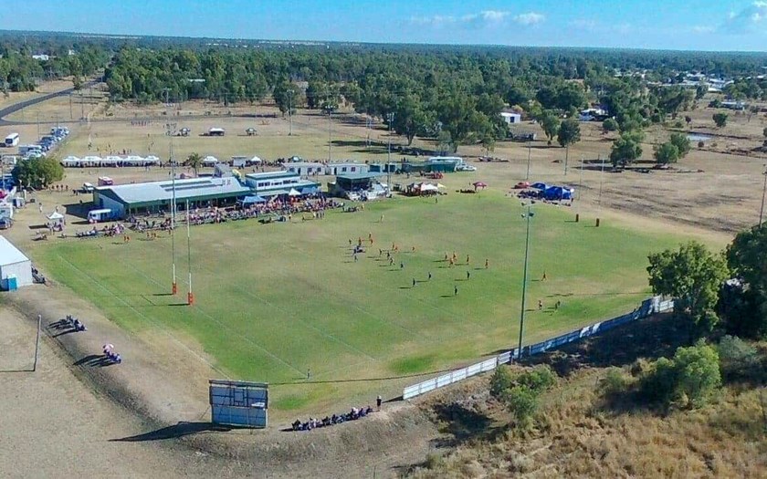 A birds-eye view of Bulldog Park, Chinchilla during the carnival. 