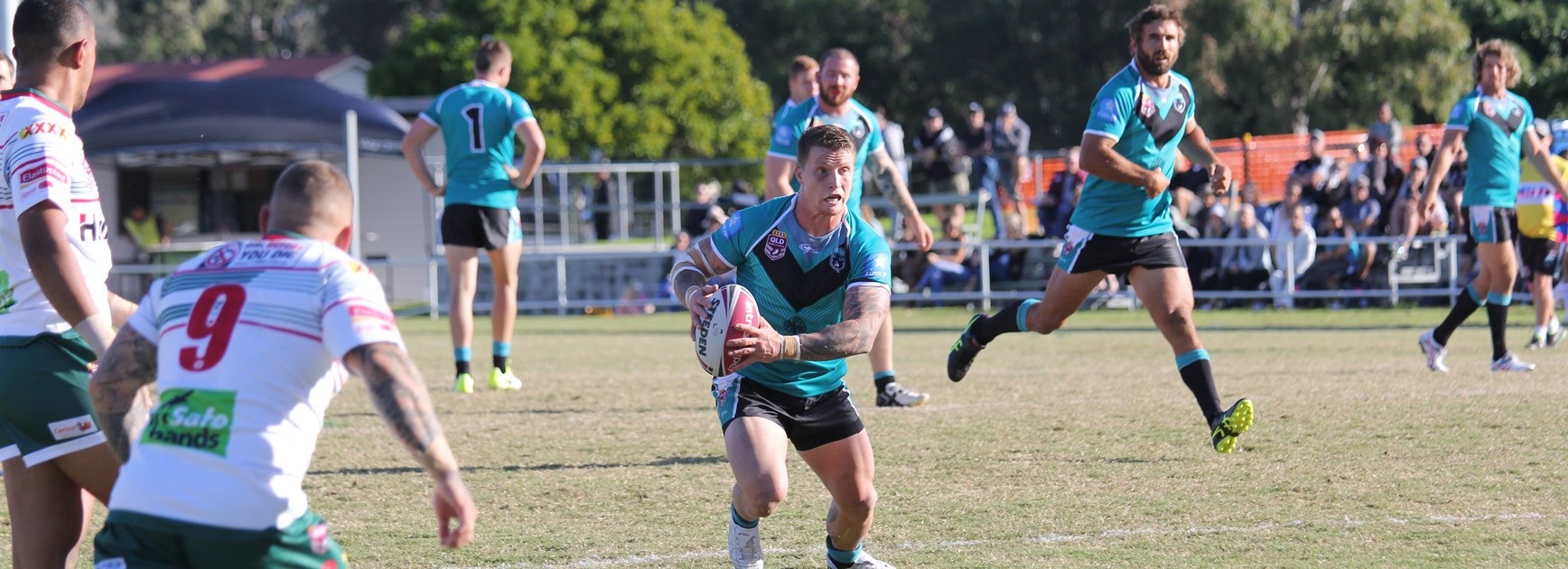 The Central Crows Men's A Grade in action at the 2017 State Carnival. Photo: QRL Media